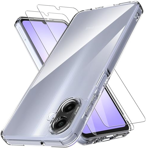 Anoowkoa Coque pour Samsung Galaxy A07 4G +2 Pièces Verre Trempé - Coque Hybride TPU Antichoc et PC Transparent Housse de Protection en Silicone Rigide Anti Choc Étuis