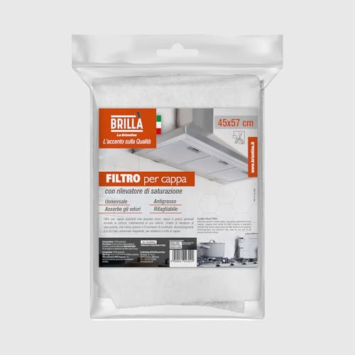 La Briantina Filtro Universale per Cappa Cucina 45x57 cm con Indicatore Saturazione Grassi – Ritagliabile, Monouso, Purifica l’Aria e Blocca i Fumi