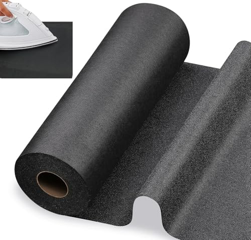 KOVSGQ Entoilage Thermocollant Couture Tissu Thermocollant ThermocollanteTissus Fer à Repasser 30cm x 30yards Tissus non Tissés Noir 55g/m² pour Plis de Repassage Couture vêtements Renforcés