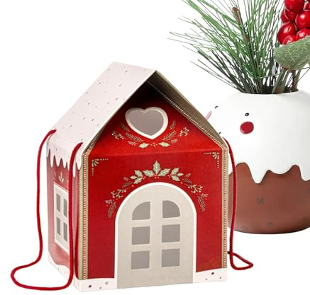 Weihnachtsplätzchenschachteln - 10 Stück Hausförmige Geschenkkartons till papper, Süßigkeiten- och Gebäckverpackungen, Gebäckschachteln | Für Schokolade, desserter, Bastelarbeiten, Partys, familj