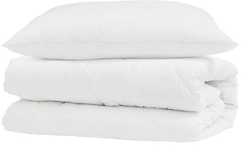 Elegans påslakanset 2 delar med kudde – vita sängkläder i mikrofiber – andas och lättskött – perfekt för allergiker – mysigt sovrumskänsla