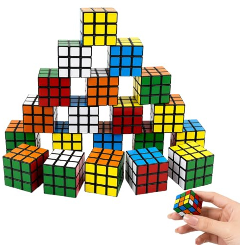 20Pcs Mini Rubix Cube Set, 3x3 cm Small Puzzle Blocks for Party Bag Fillers, Rewards and Travel