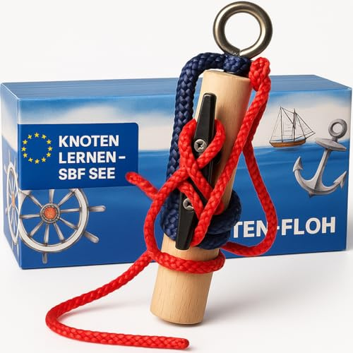 Knoten-Floh Knoten Übungsset Seemannsknoten, Knotentrainer aus Holz