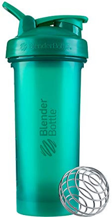 BlenderBottle Classic V2 Shaker Bottle with Stainless Steel Ball, For Protein Shakes, Dishwasher Safe, 830ml, Emerald