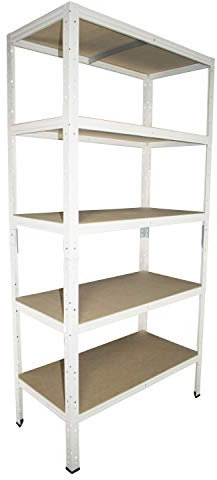 Shelf Creations Basic Schwerlastregal weiß 155 x 60 x 40 cm mit 5 Böden Stecksystem aus Metall verzinkt: Metallregal geeignet als Kellerregal, Lagerregal, Archivregal, Ordnerregal, Werkstattregal