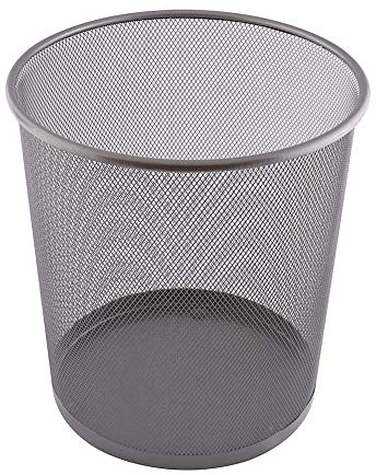 D.RECT ​​​​Cestino per la Carta Straccia in Rete Metallica - Cestino per la Carta Straccia per Ufficio - Cestino Perfetto per Casa, Ufficio o Scuola - 266 x 218 x 280 mm - 12 L - Argento