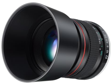 JINTU 85mm F1.8 Portrait Lens Medium Telephoto Manual SLR Cameras Lens for Canon Rebel 4000D 2000D 80D 90D T7i T6 T6i T6s T7 T8i 5D III 7D II 60D 70D T3i, T4i, T5, T5i, SL2, SL1 1100D 6D Mark II