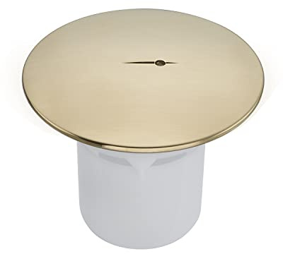 Sandy Beach Bouchon pour Bac à Douche, Remplacement de Couvercle de Drain de Douche, Couvercle de Drain de Bac de Douche, Vidange de Douche en Laiton Doré de 90mm (Trou de 90mm/Couvercle de 115mm)