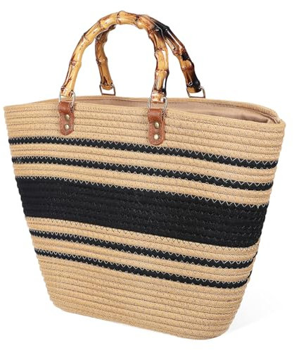 TENDYCOCO Strandtasche Aus Stroh Umhängetasche Aus Stroh Gewebt Große Tragetasche Sommerhandtasche Für Damen Berufung