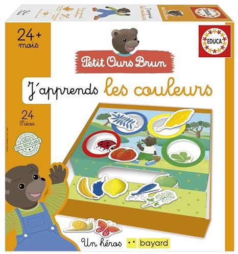 Educa - Spelet för att lära sig att matcha och skilja mellan basfärger | Den lilla bruna björnen. Klassificera objekt efter motsvarande färg (19877)