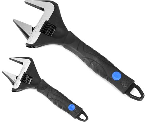 QWORK® Llave Ajustable, Llave Inglesa Para Plomería 165mm 255mm, Llave con Gran Apertura