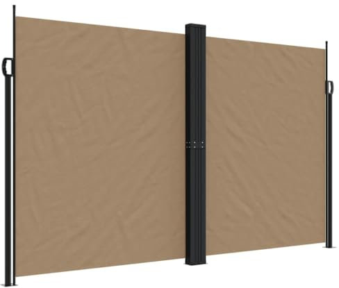 vidaXL Seitenmarkise, Sichtschutz Ausziehbar, Windschutz Sonnenschutz für Garten Balkon Terrasse, Seitenrollo Seitenwandmarkise, Taupe 200x1200cm