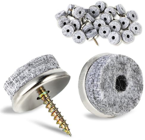 24 Stück Filzgleiter Ø 22mm, Filzgleiter für Stühle, Möbelgleiter, Filzgleiter Schrauben für Möbel, schützt Ihren Boden und reduziert Geräusche, ideal für Laminat und Fliesen