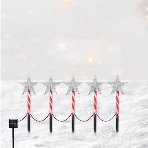 ZQX solarlampen für außen Garten, Weihnachtsbeleuchtung für den Außenbereich, Solar 5er Set - Weihnachtsdekoration für den Balkon