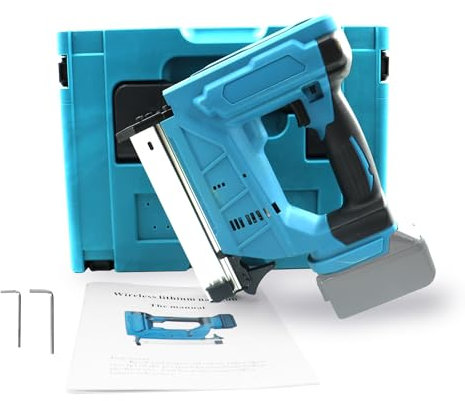 Pistola de clavos recargable compatible con batería Makita de 18 V, 120 clavos/min, motor sin escobillas, grapadora eléctrica para tapicería, carpintería, solo herramientas (sin batería)