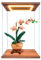 Acrylic Display Case for Le-go 10343 Orchid Building Set, For LE-GO flowers Gift Dust Box (No Model)(Top Light) (walnut color)