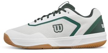 Wilson Scarpe da Tennis da Uomo Courtglide, Vestibilità e Comfort, Trazione Affidabile, Assorbimento degli Urti, Colore: Bianco / Sycamore / Gum1a, Taglia: 12