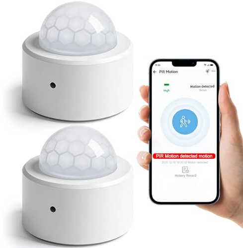 2 rilevatori di movimento Zigbee: sensore di movimento PIR, rilevatore di movimento intelligente WLAN per Smart Life/Tuya App, ambienti di sicurezza intelligenti e controllo della luce (ZigBee Hub