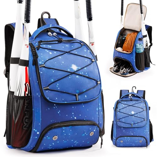 VIGEGARI Youth Baseball Bag Backpack with Bat Holder for Boys Girls Baseball & Softball Bat Bag for T-Ball Equipment, Kids Baseball Backpack with Shoe Compartment & Glove Storage