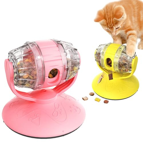 JACKANNA Hundboll för små och stora hundar katt, foderboll, valpleksak, hundleksak foderdispenser hund godis boll godis dispenser intelligens boll, gastrointestinal vård (rosa)