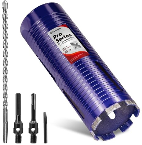 DaduoRi 3-1/2 Core Drill Bit with Pilot Bit & Adapters(SDS Plus and 1/2 Hex), 5/8-11 Thread, 9.5 Depth, Upgraded-Welded Segments Diamond Core Bits for Concrete, Masonry, Brick Block