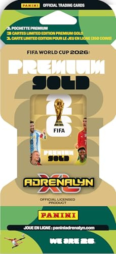 FIFA World Cup 2026 Trading Cards Game Blister Premium Gold (1 Premium Pouch + 4 Exclusive Limited Edition Cards)
