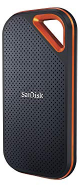 SanDisk SSD NVMe Extreme PRO de 2 TB (SSD NVMe portátil, USB-C, lectura de hasta 1050 MB/s y escritura de 1050 MB/s, robusto y resistente al agua, mosquetón)]