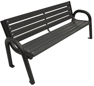 Primario Grande Panchina da Esterno - Panchina da Giardino e da Parco - Panca da Esterno Resistente alle Intemperie - Panchine da Esterno (Primario Grigio, 175cm - Lunghezza Totale della Panca)