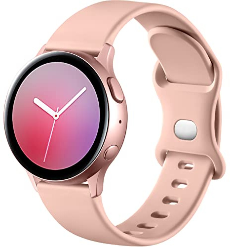 Mastten Silikonarmband, kompatibelt med Samsung Galaxy Watch Active 2 40 mm/44 mm, 20 mm sportband med dubbla hål för Galaxy Watch 4/Watch 4 Classic/Watch3 41 mm/Watch 42 mm