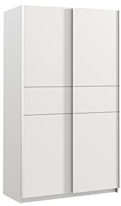 Home Heavenly® - Armario ropero Armario de120 cm 2 Puertas correderas Paris. Armario Dormitorio vestidor (120x210 cm Blanco)