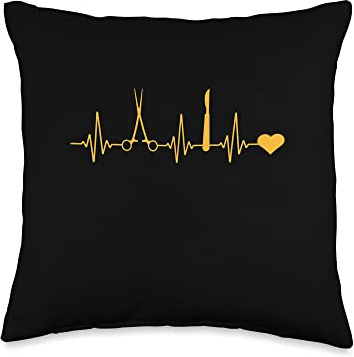 Surgical Scalpel Heartbeat Surgeon Throw Pillow
