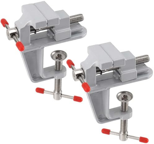 SEUNMUK 2 PCS 5 inch Mini Jeweler Table Clamp Adjustable 0-35mm Small Bench Vice Work Bench Vise