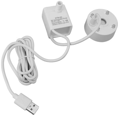 Hztyyier Generador de Niebla USB, Bomba LED de Iluminación Colorida, Fuente, Atomizador, Humidificador, Máquina de Niebla de 5V para Estanque y Jardín (White)