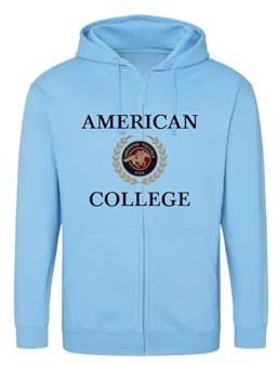 AMERICAN COLLEGE USA Sudaderas Jerseys Chalecos Hoodies Hombre Mujer Forro Polar Térmico con Capucha Ropa Unisex Modelo ACSZW7 Sky Blue XXL