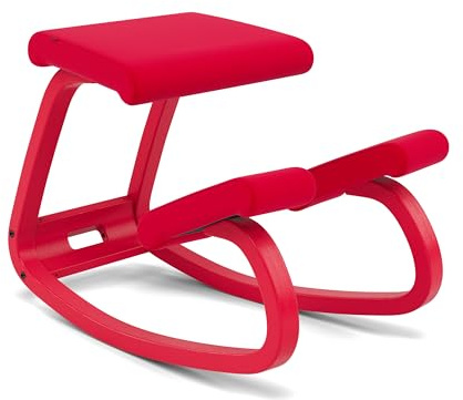 Varier Ergonomic Kneeling Chair, Rocking Knee Stool for Home Office Desk | Backless ergonomic kneeling chair with a rocking motion for active sitting and core strength; cushioned seat, holds 250 lb