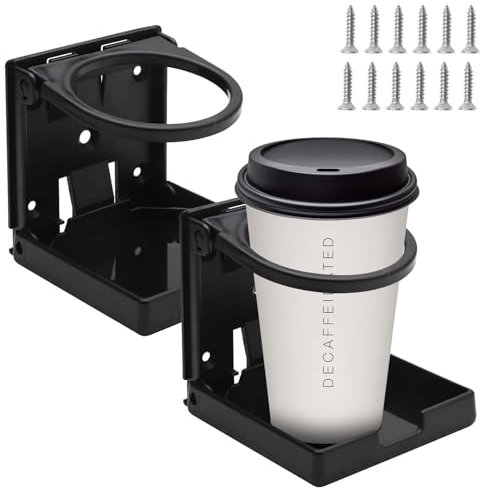 HENGBIRD 2 Stück Auto Getränkehalter Klappbar Dosenhalter Flaschenhalter Kaffeebecherhalter, Boot Zubehör Tassenhalter Für Wohnmobil Yacht Van LKW Haus passend für die meisten Größen 60-100 MM