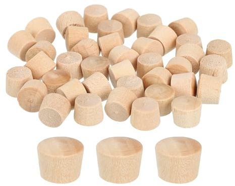 QUARKZMAN 60 st träknappproppar, 8,5 mm/0,33 tum Hål Träpluggar Träskruvar Möbler Träbearbetning Hantverksdekorationer (10 mm x 8,5 mm)