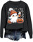 Sale Angebote Halloween Kostüm Damen Pullover Kürbisse und Geister Drucken Sweatshirt Langarm Rundhals Pulli Ohne Kapuze Halloween Druck Karneval Festival Festlich Langarmshirt Oberteile