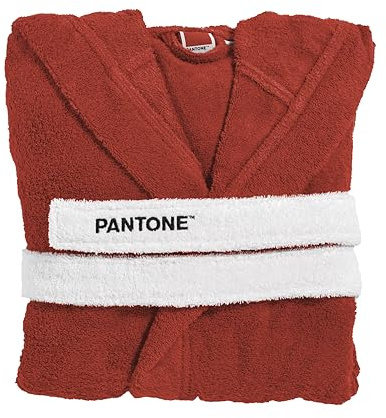 PANTONE™ Peignoir homme et femme en éponge avec capuche et grandes poches en coton 100 % certifié Oeko-Tex 400 g/m², peignoir femme et homme doux et absorbant avec crochet et passants en ceinture,