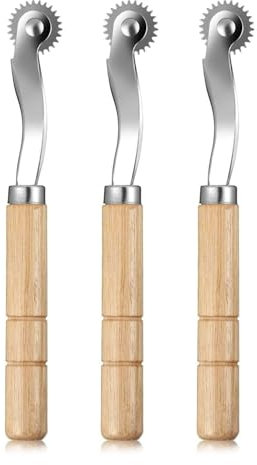 QLEUIFT Rueda de calco, 3 Piezas DIY Costura Pounce Wheel Perforador de Madera Herramienta Rueda de calco para Corte de patrón