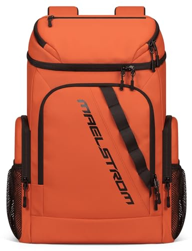 Maelstrom Backpack Cooler,36 Can Cooler Backpack,Soft Cooler Bag Insulated Leakproof,Lightweight Ice Chest Backpack,Travel Cooler Lunch Backpack for Camping,Hiking,Beach (Orange)