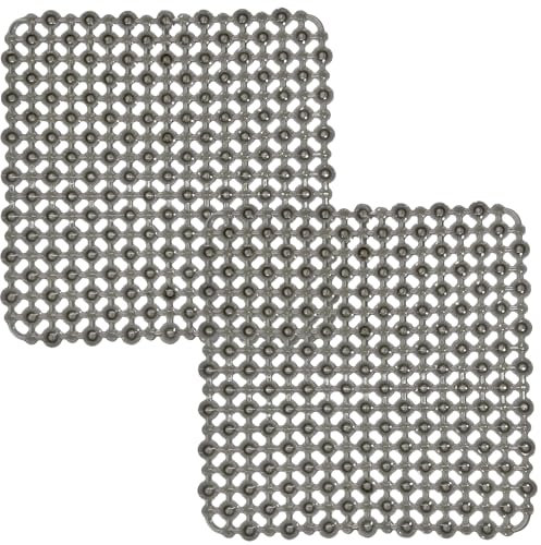 Echehi 2 Pack Sink Protector Mat, 27 x 27 cm DIY Cut Sink Protector for Kitchen Stainless Steel Sink, Fast Draining Mat Sink Protector for Dishes and Glassware. Grey