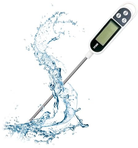 IndoTeam Digital kitchen Thermometer Cooking food - Accurate Thermometer with Long Probe – Meat Thermometers with Quick Read and Large LCD Screen - ℉/℃ Button for Hot Beverage Meat Grill BBQ Water