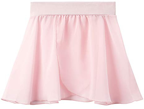 Stelle Ballet Skirts for Girls Toddler Dance Skirt Chiffon Kids Ballet Wrap Skirts (7-9 Years, Pink (Pull On))