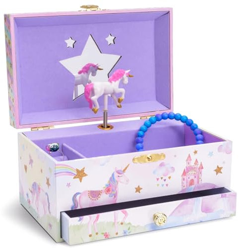 Jewelkeeper Prinzessin Musikalische Schmuckschatulle für Mädchen mit Ausziehbarer Schublade, Blumenballerina - Spieluhr mit Das Swan Lake Song, Ideal Schmuckkästchen Ballerina Geschenke