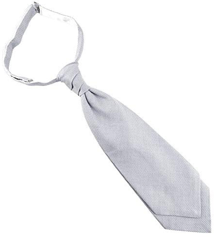 TigerTie Designer Plastron Pique 2tlg Krawatte fertig gebunden in hellgrau-weiß gemustert