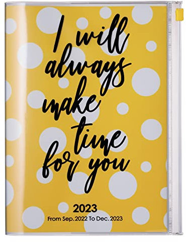 MARK'S 2022/2023 Taschenkalender A5 vertikal, MAKE TIME, Yellow: Von September 2022 bis Dezember 2023