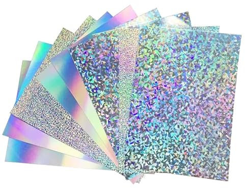 10pcs A4 Sheets Mirror foil Holographic Laser Sparkling Cardstock Card Making DIY Material Craftwork Scrapbooking Gift Wrapping Box