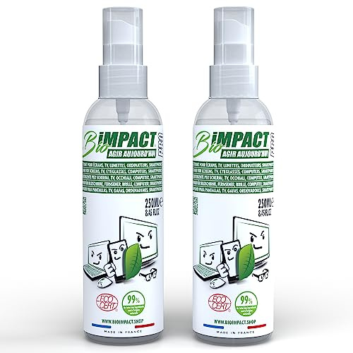 Nettoyant ecran ordinateur - Smartphone - Lunettes - 2X250ml - Spray naturel certifié Ecocert
