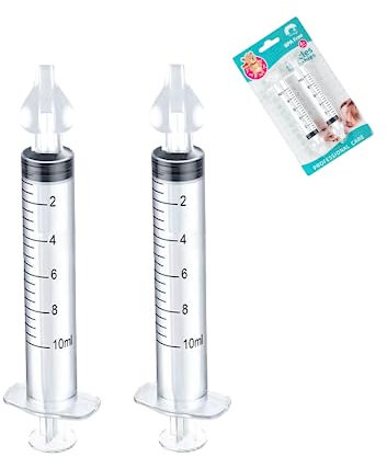 Nasendusche, 2 Stück Baby Nasendusche, Nasenspüler, 10 ml Professionelle Nasenspülung, Nasenspüler für Babys, Wiederverwendbar, Tragbar(Transparent)